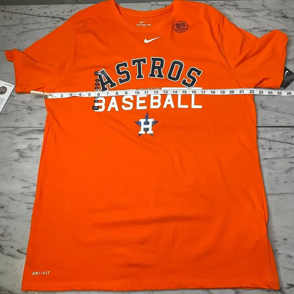 Nike Houston Astros Baseball T-Shirt Men’s Orange Dri-Fit Short Sleeve Tee NWT